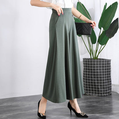 ❤️【M-5XL】2026 Nowe damskie letnie szerokie nogawki Ice Silk Cropped Pants