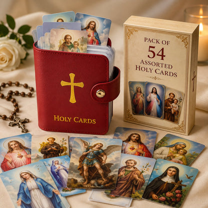 ✝️Valódi bőr szentkártyatartó – Zsebstílusú imakártya-rendező patentkapoccsal 🎁