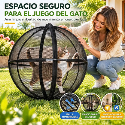🐈 360°-os panorámás, guruló macskajátszó – Kültéri mozgásösztönző labda háziállatoknak ✅