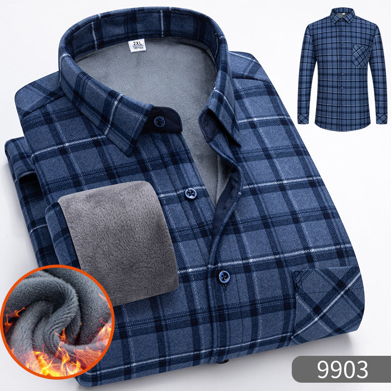 🔥【Zľava 50 %】👔【L-5XL】Teplá košeľa s dlhým rukávom