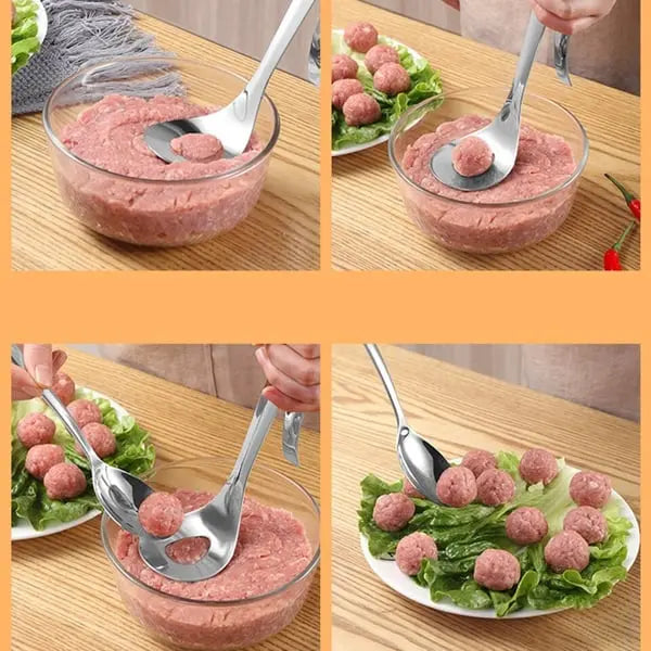 🤤 Lyžička na fašírku z nehrdzavejúcej ocele, posúvač na krevety, ručne vyrábané krevety