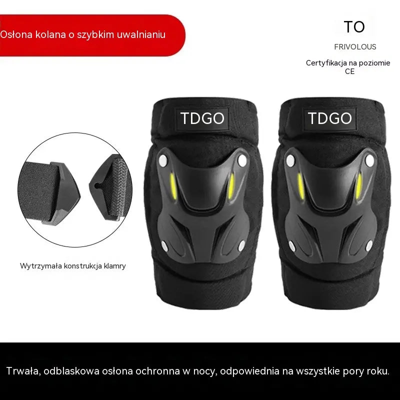Fluorescencyjne nakolanniki ochronne na każdą porę roku