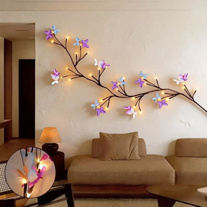 ✨ Prilagodljive LED luči v obliki vzpenjajoče se veje z metulji - ustvarite čarobno in prijetno vzdušje v vašem domu 🦋💡