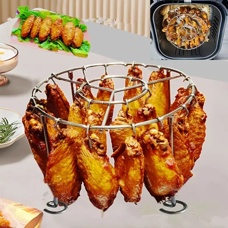 【💥1 darab 8900 Ft】🍢🍖🍗 304-es rozsdamentes acél grillsütő 24 nyárssal légkeveréses sütőhöz