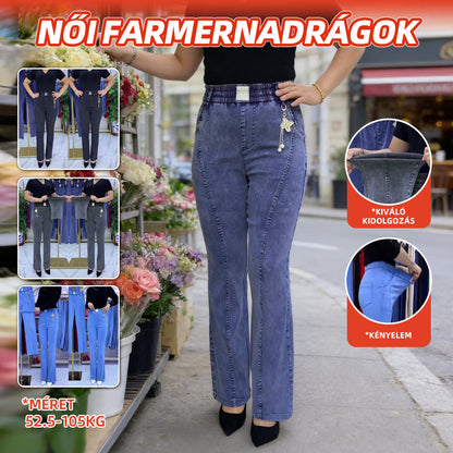 👖【M-4XL】Magas derekú, rugalmas női farmernadrág