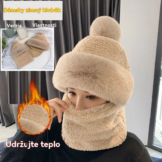 Nová teplá zimná čiapka z jahňacej vlny a na krk, je teplá a hrubá