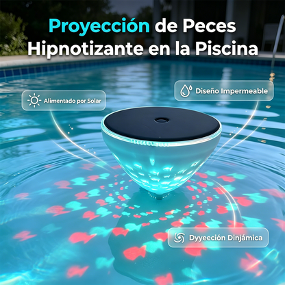 ☀️🐠 Плаваща слънчева лампа за басейн с проекция на рибки💡💦