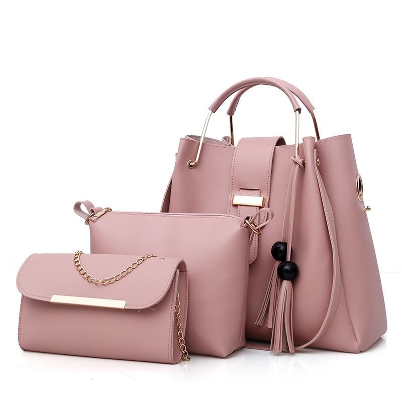 Conjunto de 3 piezas de bolso de mano y cartera de piel sintética suave para mujer: bolso tote, bolso de hombro y cartera de mano.