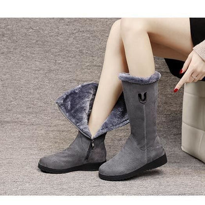 【30%OFF】【35-41】Sokoldalú lábszárközépig vastagított bársony hócsizma