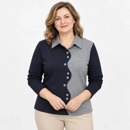 🤩Két színben összeállított női blúz – kényelmes és nagyon divatos!👚