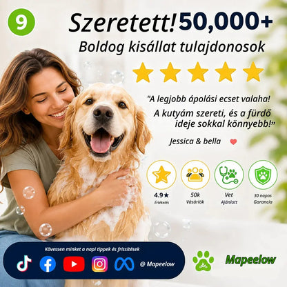 🚿🐕【2 tétel—8000 Ft】 Állatfürdető kefe, hosszú nyéllel és samponadagolóval