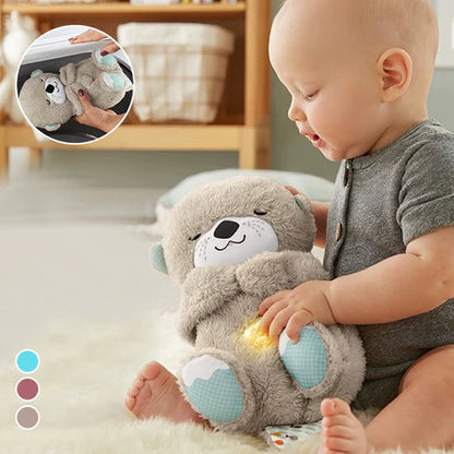 👶💤 🔥Pluszowa zabawka oddechowa dla niemowląt – interaktywna wydra uspokajająca z dźwiękiem i ruchem