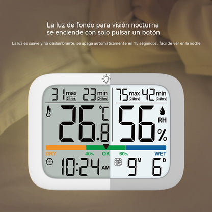 Termómetro e higrómetro digital para interiores y uso doméstico