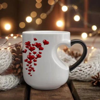 ☕Romantikus szív alakú kerámia bögre (színváltós füllel)💝✨