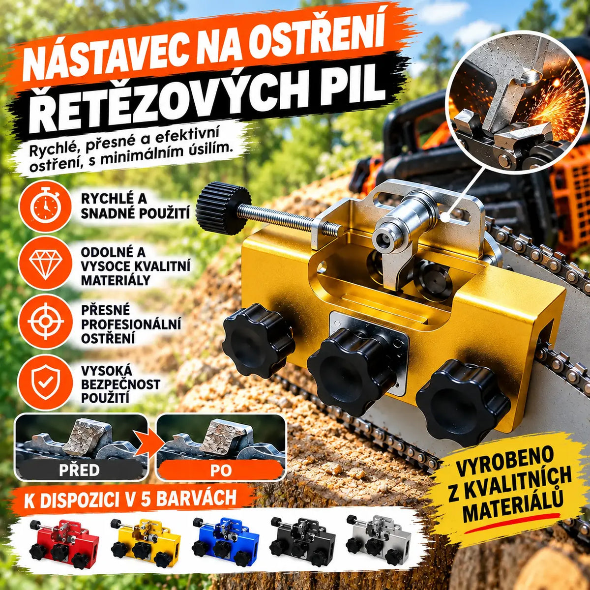 ⚙️ 2 az 1-ben kézi láncfűrészlánc-élező – 50% kedvezmény