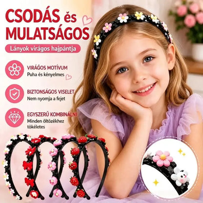 👑【5 darabos】Hajpálcák, hajcsatok és fonatba fűzhető szalagok lányoknak