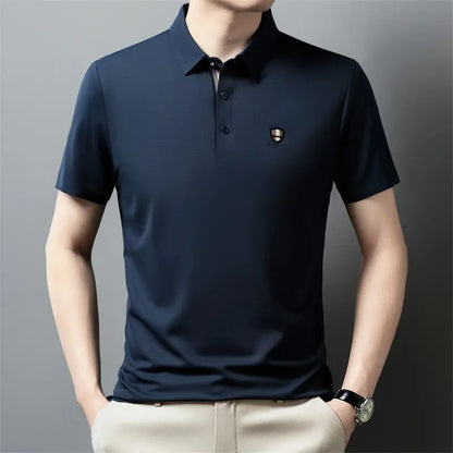 【M-4XL】Nova ledeno svilena polo majica s reverom i pola rukava za ljeto 2026.