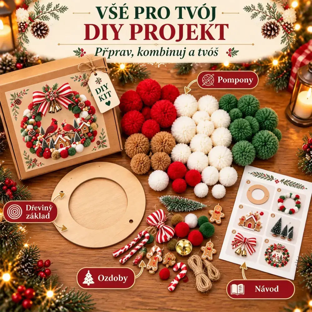 🎄🎁🏵Karácsonyi koszorú készítő készlet - ünnepi dekoráció