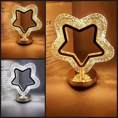 💛✨ Geometrikus kristály éjszakai fény: érintésvezérlés, 3 szín, USB-ről tölthető, 🏠 hangulatos hálószobai világítás.