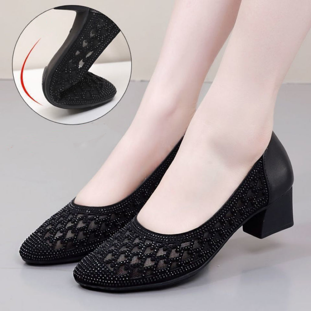 👡【Kupi 1 in dobi 1 brezplačno】【35-41】Hot Diamond Mesh Hollow Breathable Mesh Hollow Hot Diamond Sandals for Ladies