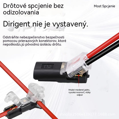 🥳 50% zľava! ⏰ 【1000 kusov skladom】Konektor kábla bez odizolovania, s uzamykateľnou prackou, bezpečným uzáverom a protišmykovou úpravou ⚡️