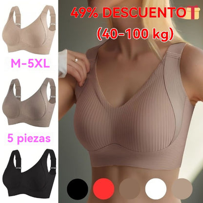 😍【Paquete de 4】Sujetador inalámbrico de una pieza para mujer❤️【40-95 kg】
