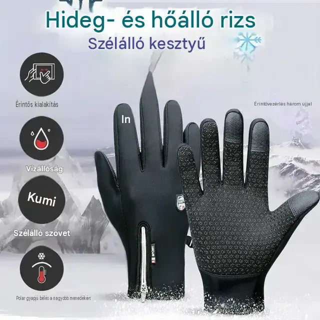 🔥🔥❄️⛷️Őszi és téli kültéri kerékpáros, hegymászó, meleg síkesztyűk, vízálló, szélálló gyapjúkesztyűk🧤