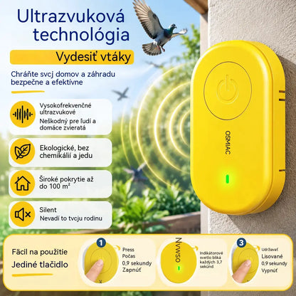 🐦 Přenosný ultrazvukový odpuzovač ptáků | Automatický odpuzovač holubů, ideální na balkony, do zahrad a exteriéru