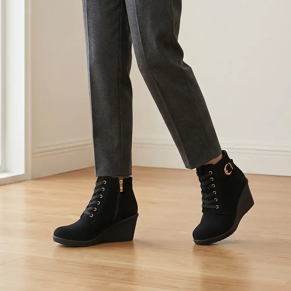 👢Női éksarkú téli bakancs – stílusos és stabil viselet a hideg napokon
