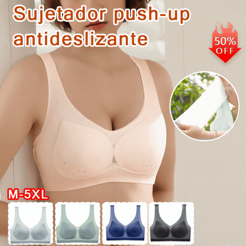 【Compra 3 y llévate 3 gratis】【40-120 kg】2025, sujetador push-up de seda helada sin costuras