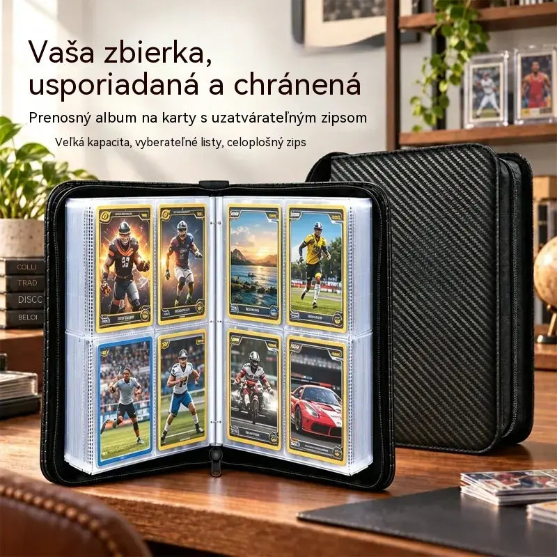📸✨ Album na zberateľské karty so zipsom | Prenosný zakladač na fotografie a karty | Organizér na uchovanie spomienok 🎴