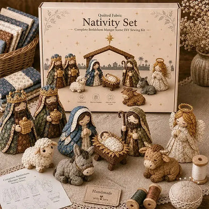 🧵✨ Saját készítésű patchwork betlehem varrókészlet, karácsonyi kézműves készlet, kézzel készített dísz dekorációhoz és ajándékhoz 🎄🎁