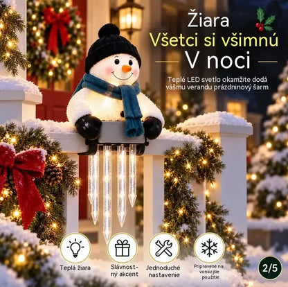 ☃️WinterGlow fénydekoráció – hóember és jégcsapok