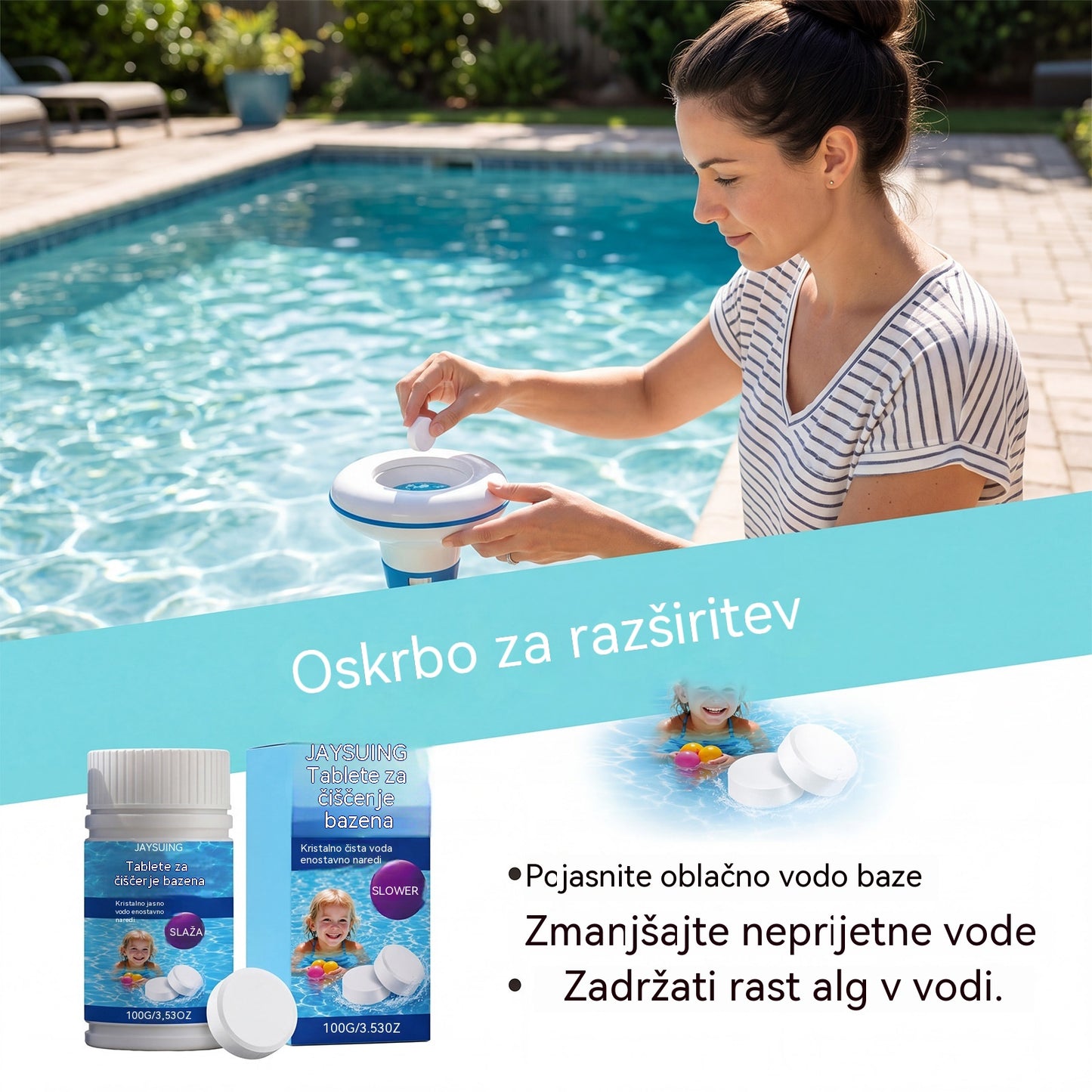 🔥Kupite 1 in dobite 1 brezplačno (2 steklenički) Šumeče tablete za čiščenje bazenov