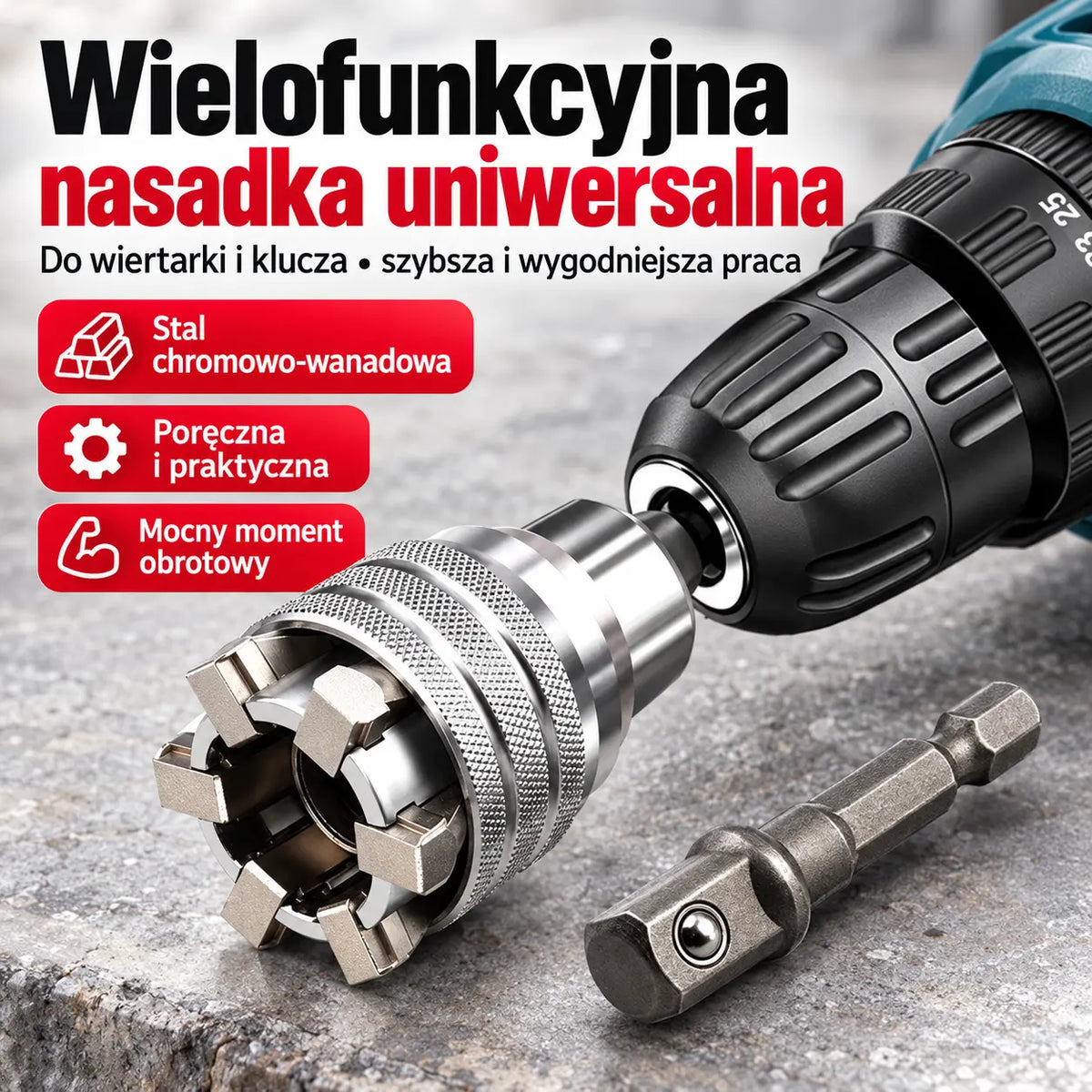 1 sztuka 109zł 🔩Wielofunkcyjna grzechotka z regulacją – [Uniwersalna nasadka + przedłużka]