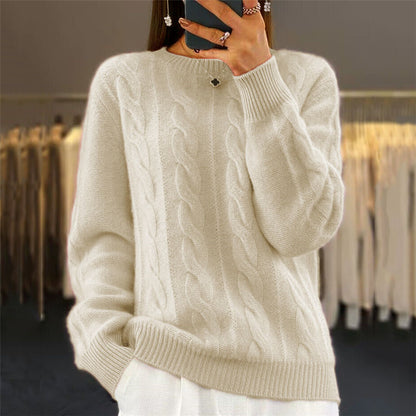 【S-XL】2026 ősz és tél új kerek nyakú egyszínű nyak retro színű twist pulóver pulóver pulóver kötött pulóver pulóver pulóver