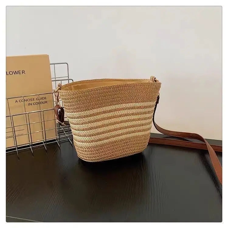 🌿 Bolso Bandolera de Rafia Artesanal con Gran Capacidad | Elegante, Cómodo y Perfecto para Verano