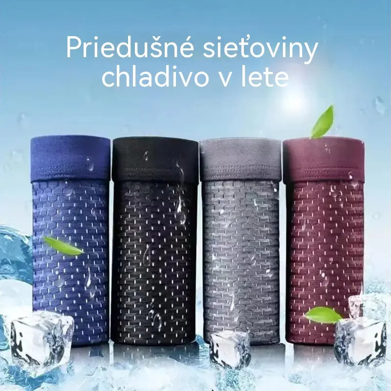 🔥【1 sada 4 kusov】Priedušné a pohodlné sieťované boxerky pre mužov