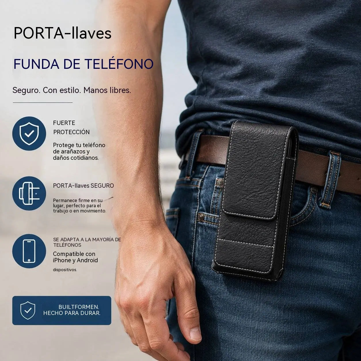 🔥 Puzdro na mobilný telefón s klipom na opasok – magnetické zapínanie, odolné a s priehradkou na kartu