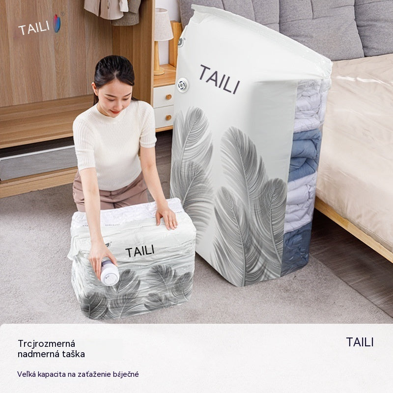 🧳【56*80 cm】【5-dílná sada】💨 Velká, stlačitelná vakuová úložná kapsa: nevyžaduje pumpičku, je nepropustná a ideální pro úsporu místa v kufru a doma ✈️