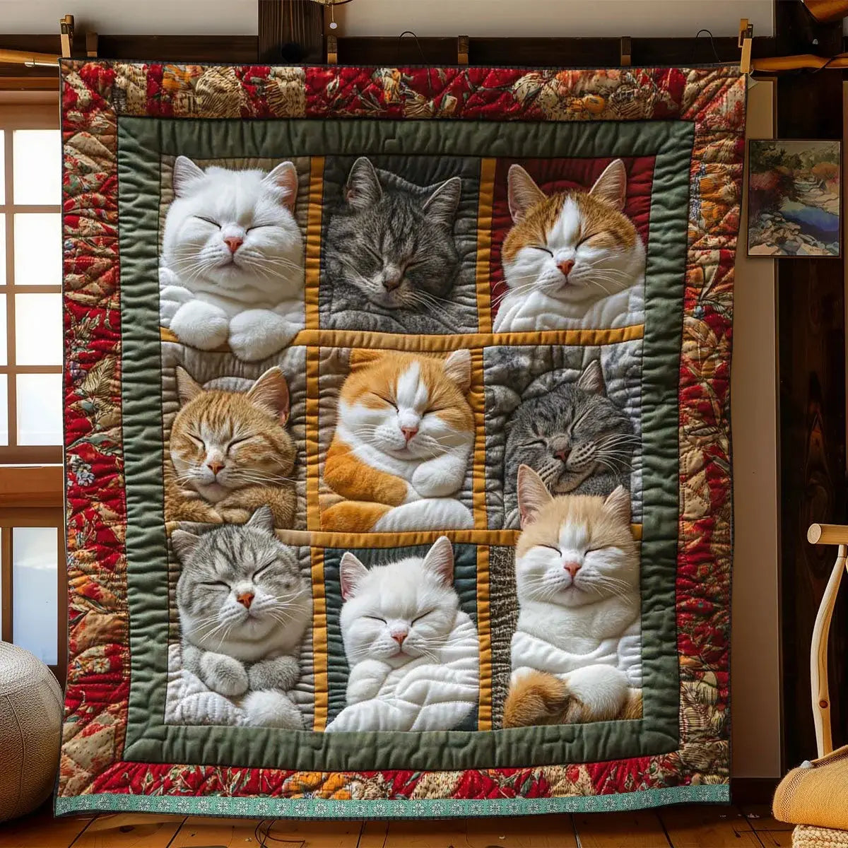 🎁🐱【130*150CM】Manta para dormir Gato Real