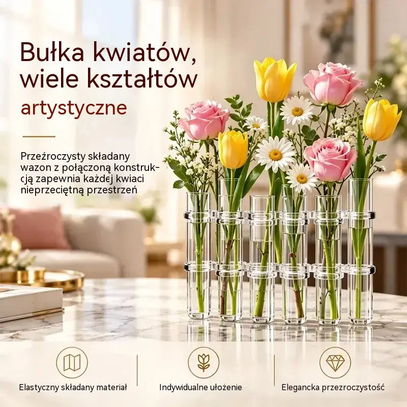 6 sztuk za 109 zł 💐 Szklany wazon w kształcie probówki