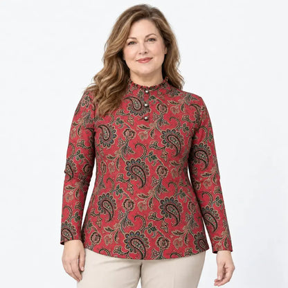 🔥Béléses mintás női felső – meleg és elegáns egyszerre!👚