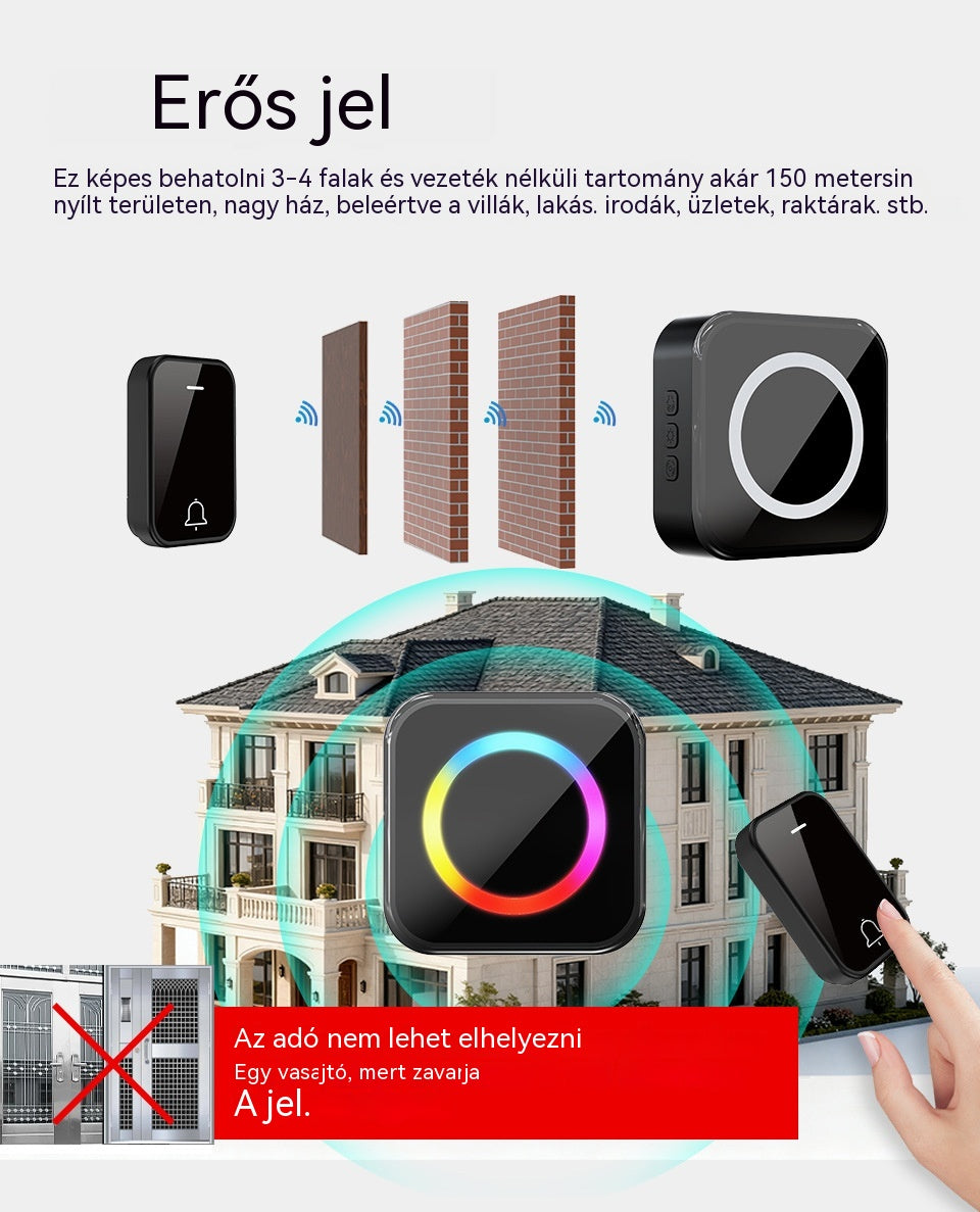 🔔🏠 2 az 1-ben intelligens vezeték nélküli kapucsengő – Vezeték nélküli, vízálló és könnyen telepíthető