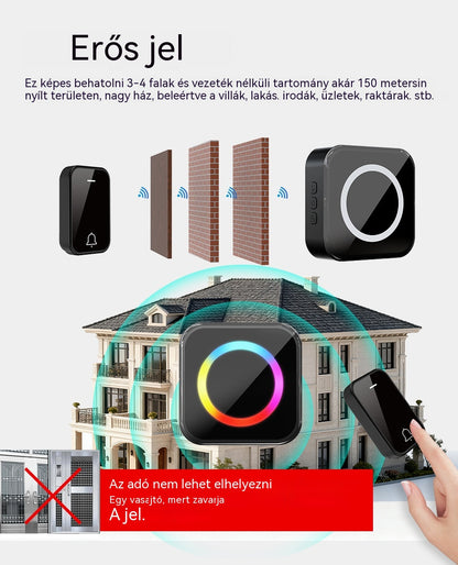 🔔🏠 2 az 1-ben intelligens vezeték nélküli kapucsengő – Vezeték nélküli, vízálló és könnyen telepíthető