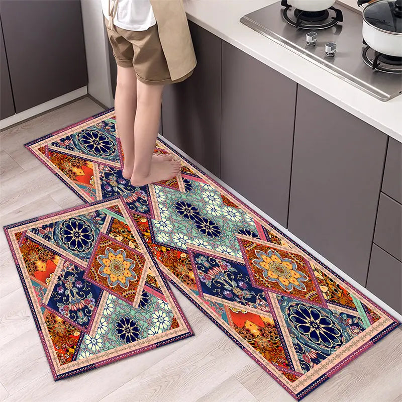 💥49% kedvezmény 【2 darab】🌺Csúszásmentes konyhaszőnyeg nedvszívó hosszú konyhaszőnyeg【40*60cm+40*120cm】