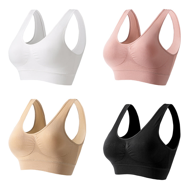 【4 kosi】【S-5XL】Seksi push-up modrček brez žice in za večje velikosti
