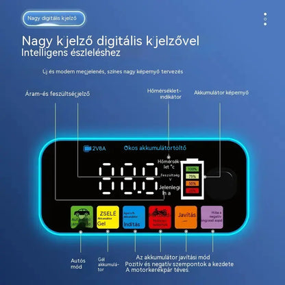 Intelligens akkumulátortöltő és -karbantartó