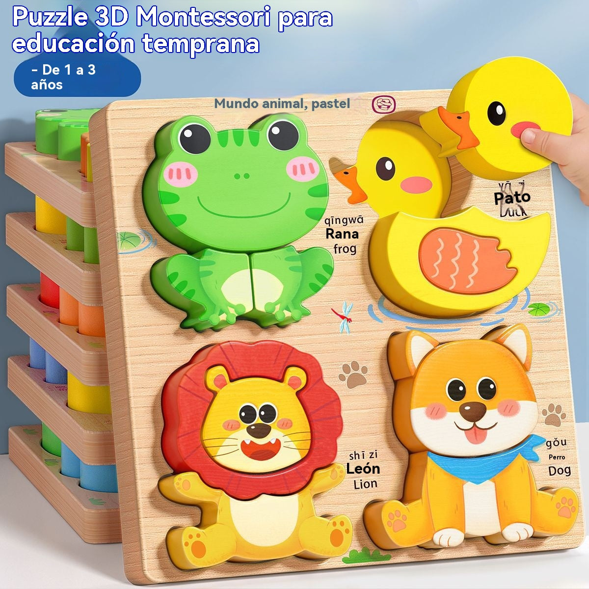 🔥😍 Časově omezená speciální nabídka 【1 sada 4 stylů】👧🏻🧩Dřevěné Montessori 3D puzzle pro předškolní vzdělávání