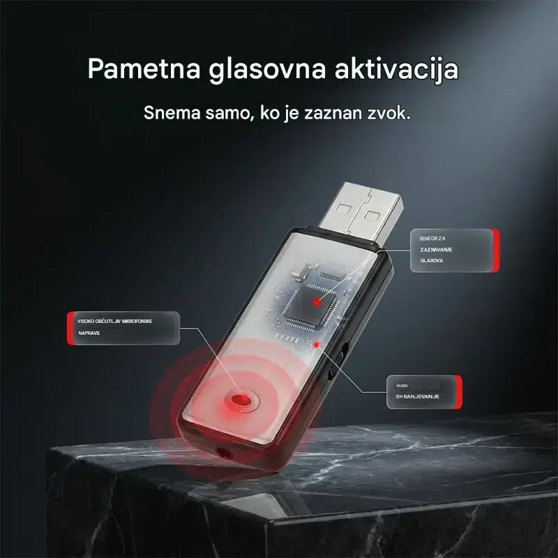 Prenosni visokoločljivostni USB snemalnik zvoka z zmanjševanjem šuma